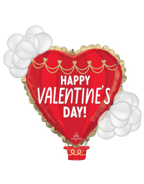 38in Anagram Happy Valentine's Day Hot Air Balloon With Latex Balloons