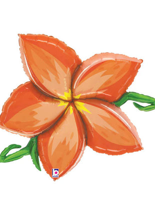 39in Betallic Orange Linky Plumeria Balloon