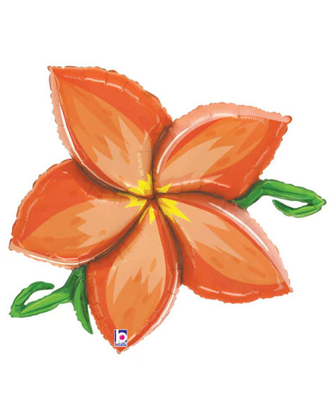 39in Betallic Orange Linky Plumeria Balloon