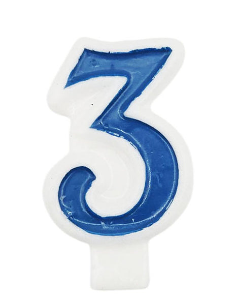 Vela azul número 3 de Party Bake