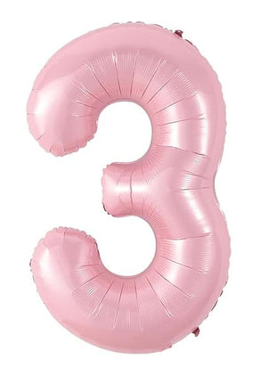 40in Joker Party Pink Number 3 Balloon - Joker Party Supply