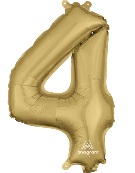34in Anagram White Gold Number 4 Balloon - Joker Party Supply