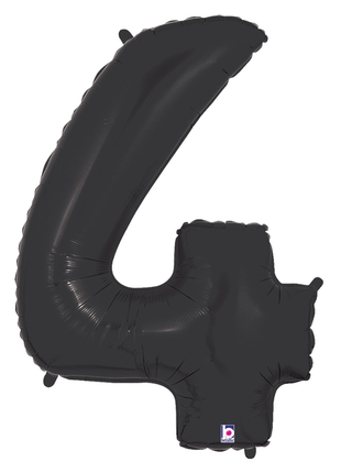 34in Betallic Black Number 4 Megaloons - Joker Party Supply