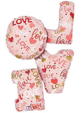 41in Betallic LOVE You Pink Blush Balloon