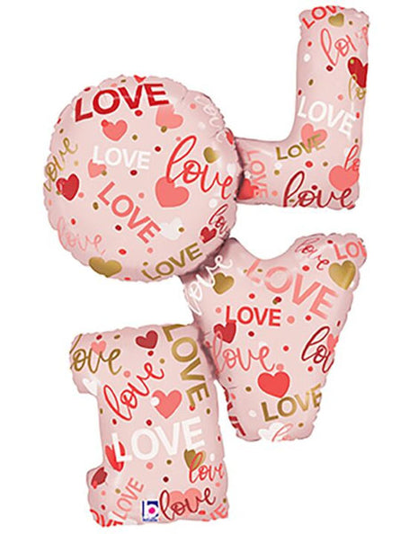 41in Betallic LOVE You Pink Blush Balloon
