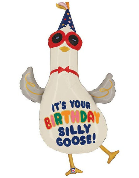 42in Betallic Happy Birthday Day Silly Goose Balloon