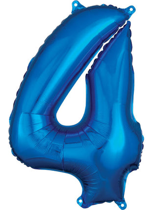34in Anagram Blue Number 4 Balloon - Joker Party Supply