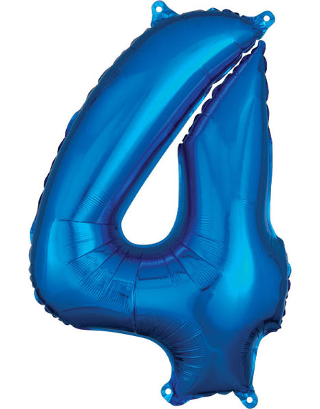 34in Anagram Blue Number 4 Balloon - Joker Party Supply