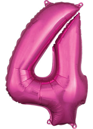 34in Anagram Pink Number 4 - Joker Party Supply