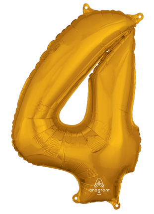 26in Anagram Gold Number 4 Balloon - Joker Party Supply