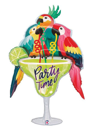 44in Betallic Party Time Parrots Balloon
