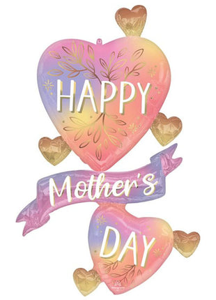 49in Betallic Happy Mother's Day Botanical Traces Hearts Balloon