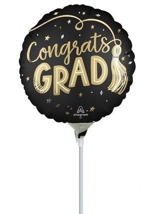 9in Anagram Satin Twirling Tassels Congrats Grad Balloon (Heat Seal Required)