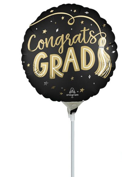 9in Anagram Satin Twirling Tassels Congrats Grad Balloon (Heat Seal Required)