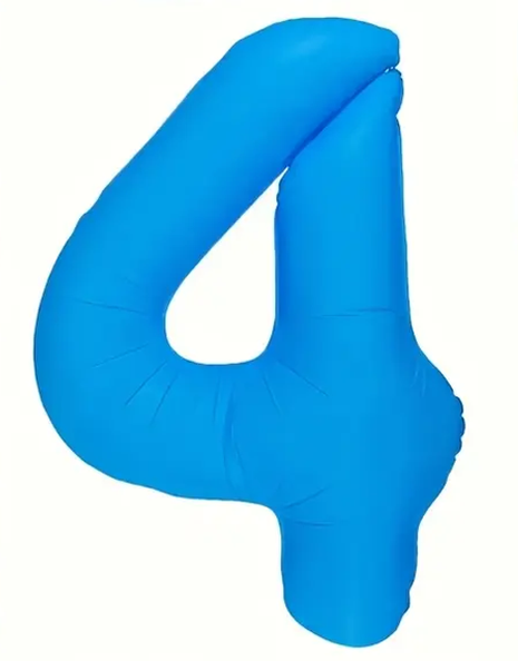 Globo azul neón número 4 de DecoChamp de 34 pulgadas