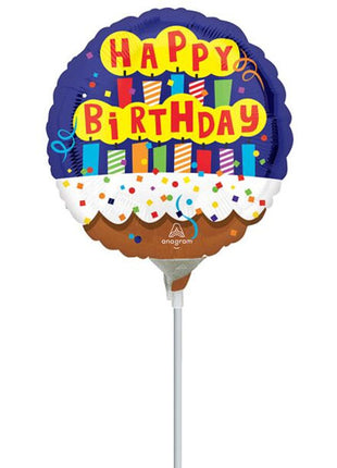 4in Anagram Happy Birthday Candles Balloon (Heat Seal Required)