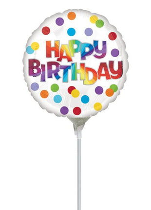 4in Anagram Happy Birthday Dots Of Color Balloon (Heat Seal Required)