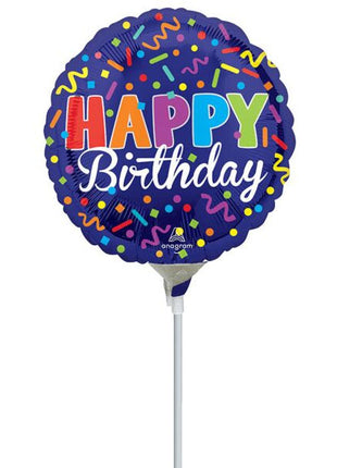 4in Anagram Happy Birthday Party Balloon (Heat Seal Required)