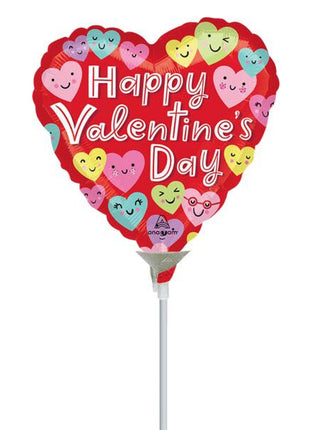 4in Anagram Happy Hearts Valentine Balloon  (Heat Seal Required)