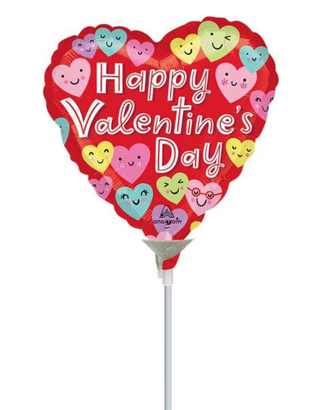 4in Anagram Happy Hearts Valentine Balloon  (Heat Seal Required)