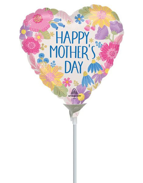 4in Anagram Happy Mother's Day Botanical Lines Balloon (Heat Seal Required)