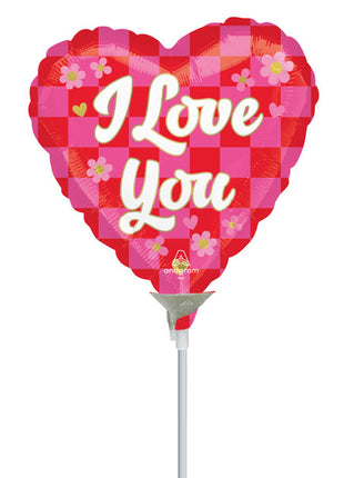 4in Anagram I Love You Checkerboard Balloon (Heat Seal Required)