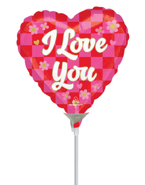 4in Anagram I Love You Checkerboard Balloon (Heat Seal Required)