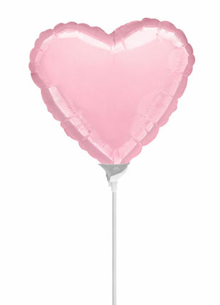 4in Anagram Solid Pastel Pink Heart Balloon (Heat Seal Required)