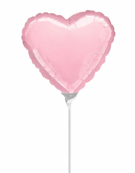 4in Anagram Solid Pastel Pink Heart Balloon (Heat Seal Required)