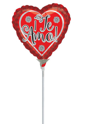 4in Anagram Te Amo Flower Border Balloon (Heat Seal Required)