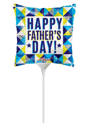 4in ConverUSA Happy Father's Day Geometric Holographic Balloon (Heat Seal Required)