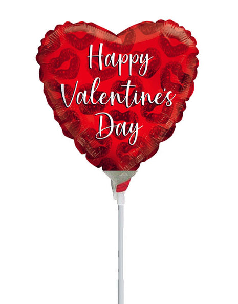 4in ConverUSA Happy Valentine's Day Red Kisses Balloon (Heat Seal Required)