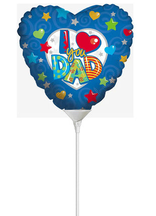 4in ConverUSA I ❤︎⁠ You DAD Heart Balloon (Heat Seal Required)