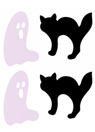 5in Halloween Cut-Outs Cat & Ghost 4pc
