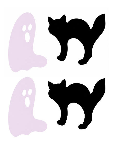 5in Halloween Cut-Outs Cat & Ghost 4pc