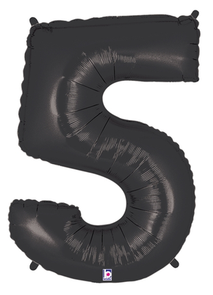 34in Betallic Black Number 5 Megaloons - Joker Party Supply