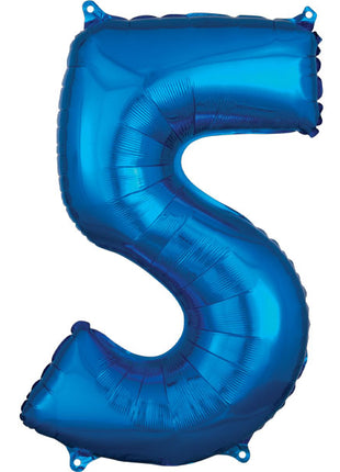 34in Anagram Blue Number 5 Balloon - Joker Party Supply