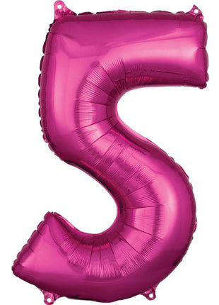 34in Anagram Pink Number 5 - Joker Party Supply