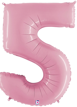 34in Betallic Pastel Pink Number 5 Megaloons - Joker Party Supply