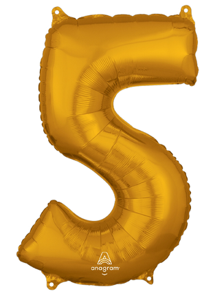 26in Anagram Gold Number 5 Balloon - Joker Party Supply