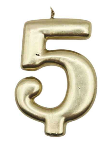 Vela dorada número 5 de Party Bake