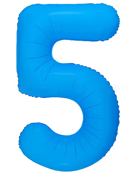 Globo azul neón número 5 de DecoChamp de 34 pulgadas