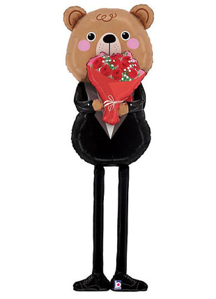 64in Betallic Special Delivery Rose Bear Balloon