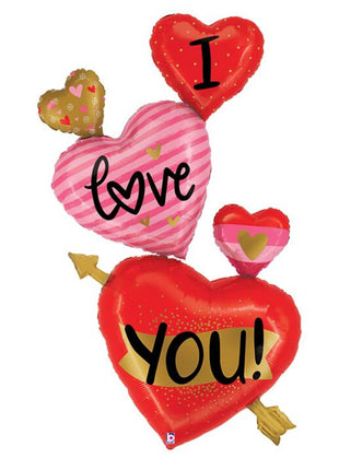 65in Betallic Special Delivery ILY Hearts Balloon