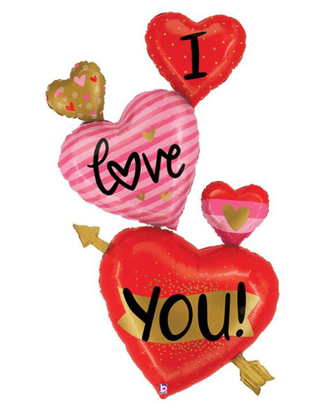 65in Betallic Special Delivery ILY Hearts Balloon