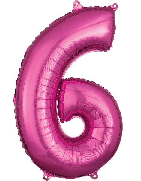 34in Anagram Pink Number 6 - Joker Party Supply