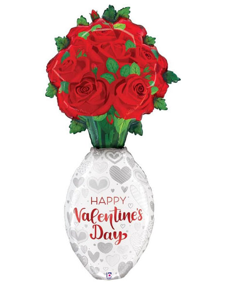 66in Betallic Special Delivery Valentine Rose Vase Balloon