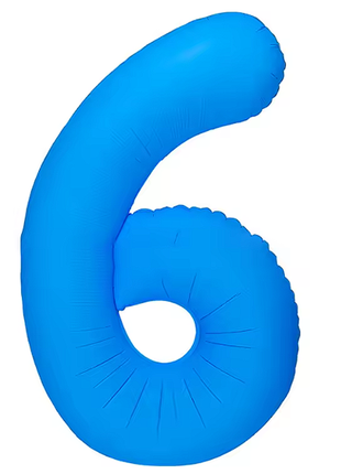 Globo azul neón número 6 de DecoChamp de 34 pulgadas