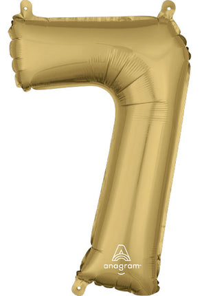 34in Anagram White Gold Number 7 Balloon - Joker Party Supply