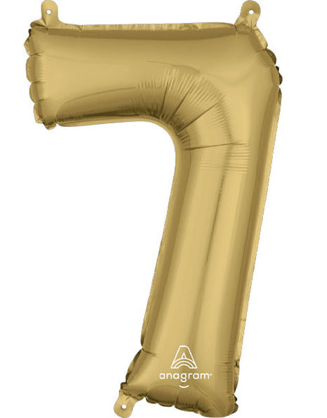 34in Anagram White Gold Number 7 Balloon - Joker Party Supply
